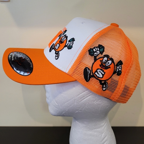 Embroidered "Money - Moves M&M" Orange and White Back Mesh Cap - Picture 2 of 3